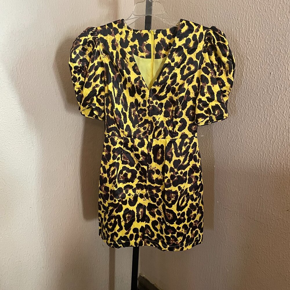 Yellow, black and Brown mini dress